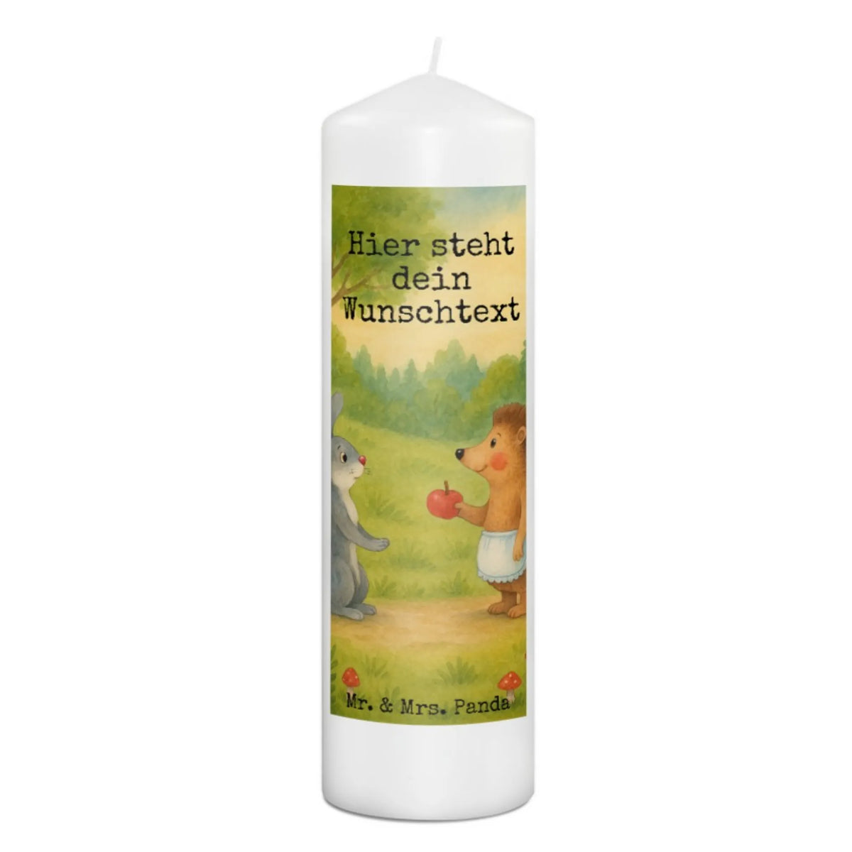 Personalised candle Hare Hedgehog Design animal lover, special gifts, good mood, funny sayings, hand drawn, cute animal motives, small animals, cute, card, gift ideas, gifts, hare, lovesickness gift, consolation, Hedgehog and hare, pain of separation, love saying, romantic saying, heartache
