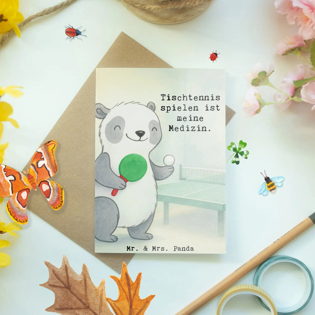 Grußkarte Panda Tischtennis Design Geburtstagskarte, Ansichtskarten, Glückwunschkarte, Hochzeitskarte, Grußkarte, Karte, Einladungskarte, Klappkarte, Geschenk, Sport, Sportart, Hobby, Schenken, Danke, Dankeschön, Auszeichnung, Gewinn, Sportler, Tischtennis Verein, Ballsport, Tischtennis Bund, Tischtennis