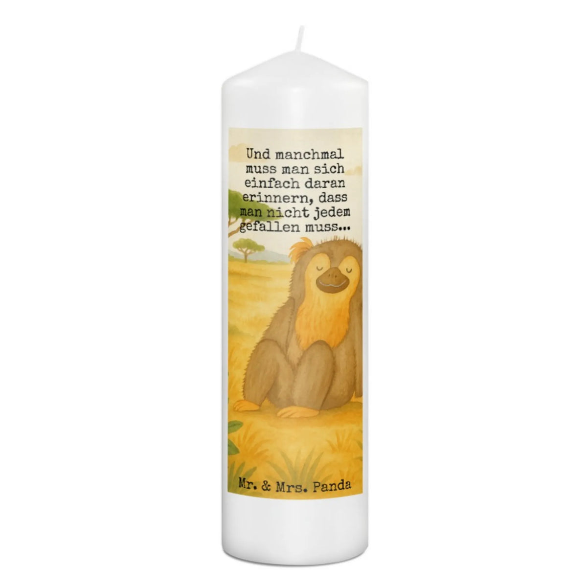 Kerze Affe Design Zylinderkerze, Kerze, Stumpenkerze, Erinnerungslicht, Blockkerze, Erinnerungskerze, Wachskerze, Bedruckte Kerze, Wildtiere, Afrika, Affe, Affen, Selfcare, Äffchen, Selbstliebe, Respekt, Selbstbewusstsein, Selbstachtung, Liebe, Motivation