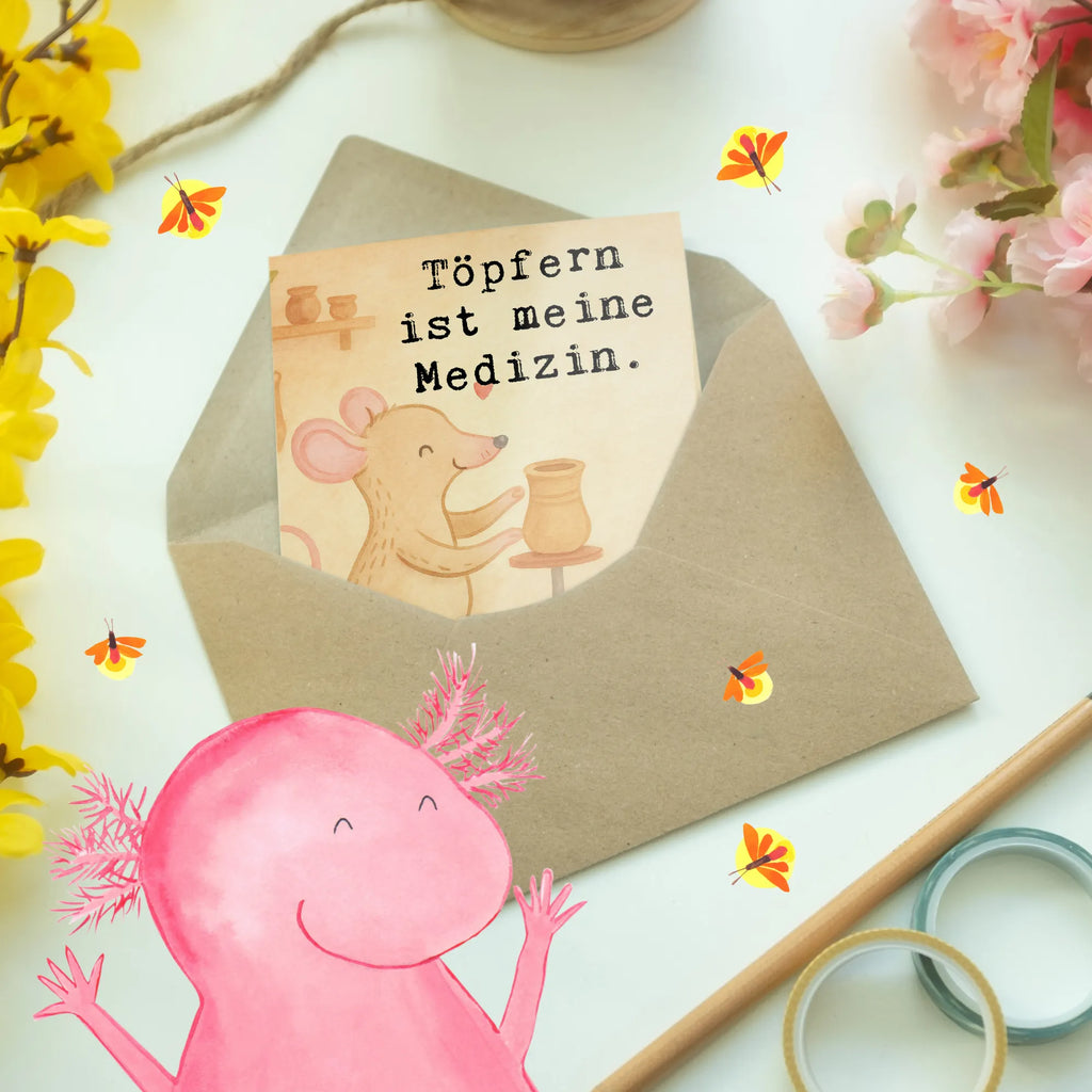 Grußkarte Maus Töpfern Design Karte, Grußkarte, Hochzeitskarte, Einladungskarte, Ansichtskarten, Klappkarte, Glückwunschkarte, Geburtstagskarte, Geschenk, Sport, Sportart, Hobby, Schenken, Danke, Dankeschön, Auszeichnung, Gewinn, Sportler, Töpfern, Töpferkurs, Töpferei