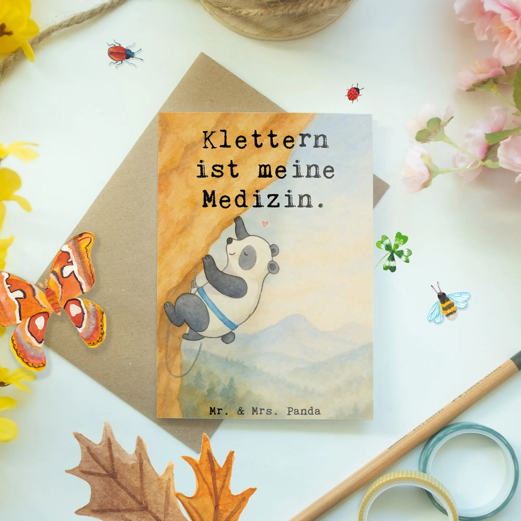 Grußkarte Panda Klettern Design Grußkarte, Klappkarte, Hochzeitskarte, Ansichtskarten, Geburtstagskarte, Glückwunschkarte, Karte, Einladungskarte, Geschenk, Sport, Sportart, Hobby, Schenken, Danke, Dankeschön, Auszeichnung, Gewinn, Sportler, Klettern, Klettersport, Kletterhalle, Bouldern