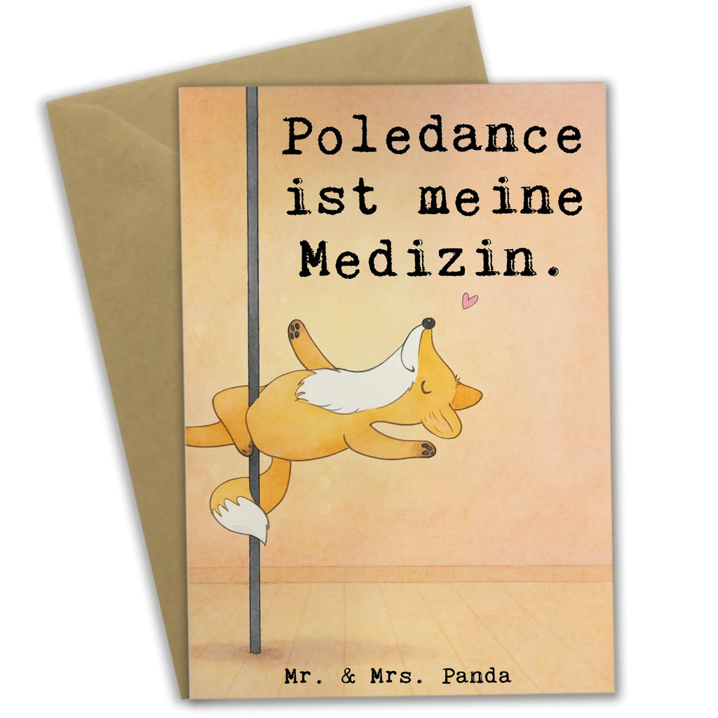 Grußkarte Fuchs Poledance Design Hochzeitskarte, Einladungskarte, Grußkarte, Geburtstagskarte, Glückwunschkarte, Ansichtskarten, Klappkarte, Karte, Geschenk, Sport, Sportart, Hobby, Schenken, Danke, Dankeschön, Auszeichnung, Gewinn, Sportler, Tanzen, Pole Dance, Tanz