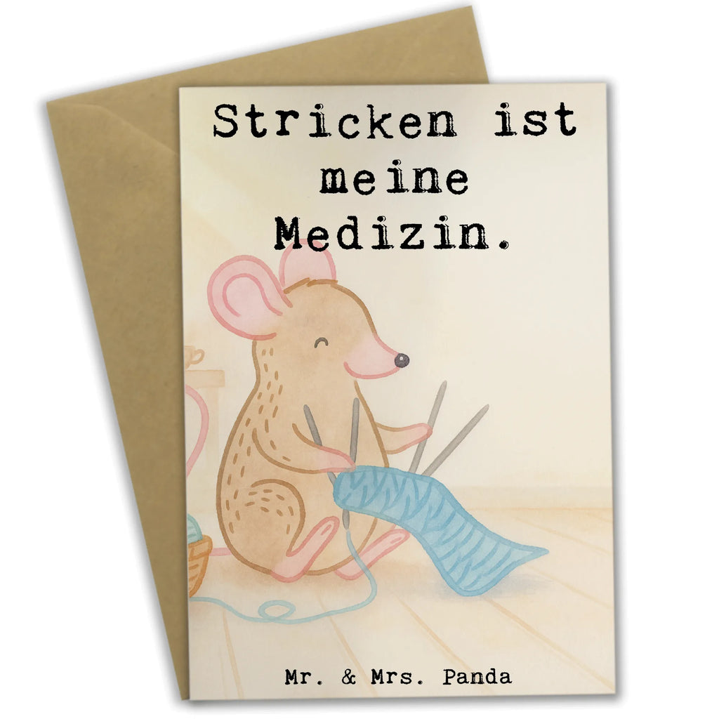 Grußkarte Maus Stricken Design Hochzeitskarte, Ansichtskarten, Einladungskarte, Karte, Grußkarte, Glückwunschkarte, Klappkarte, Geburtstagskarte, Geschenk, Sport, Sportart, Hobby, Schenken, Danke, Dankeschön, Auszeichnung, Gewinn, Sportler, Stricken, DIY