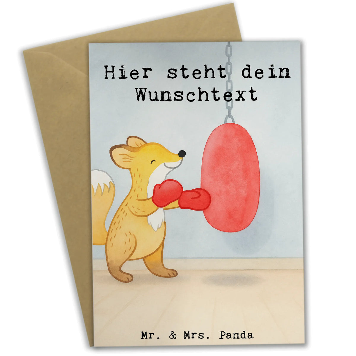 Personalisierte Grußkarte Fuchs Boxen Design Grußkarten Personalisiert, Grußkarte personalisierbar, Personalisierte Klappkarte, Personalisierte Grußkarte, individuelle grußkarte, grußkarte personalisiert, Personalisierte Karte, Geschenk, Schenken, Sport, Sportart, Hobby, Danke, Dankeschön, Auszeichnung, Gewinn, Sportler, Boxen, Boxtraining, Boxkampf
