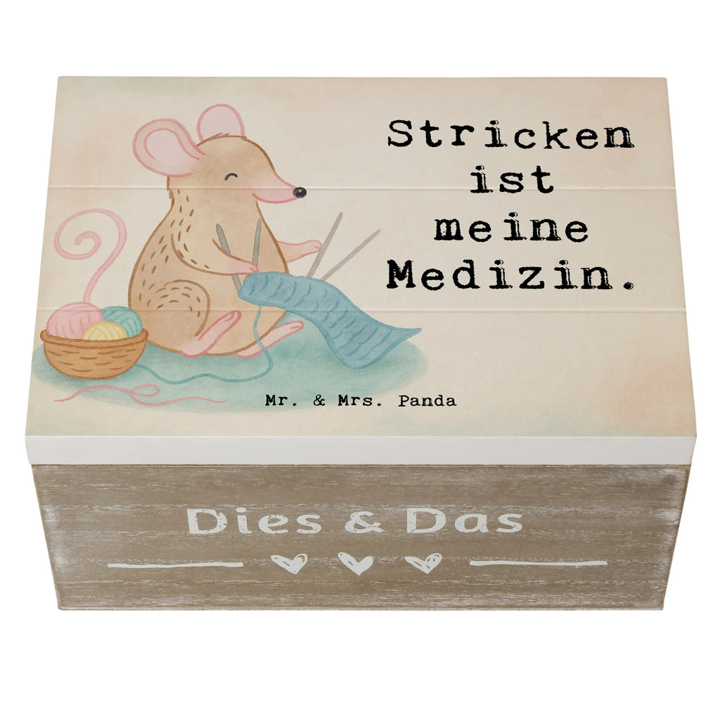 Wooden chest Mouse Knit Design Wooden box, XXL, memory box, box, casket, chest, storage box, treasure chest, decorative box, Gift, sport, hobby, giving, thank you, award, profit, athlete, Knitting, DIY