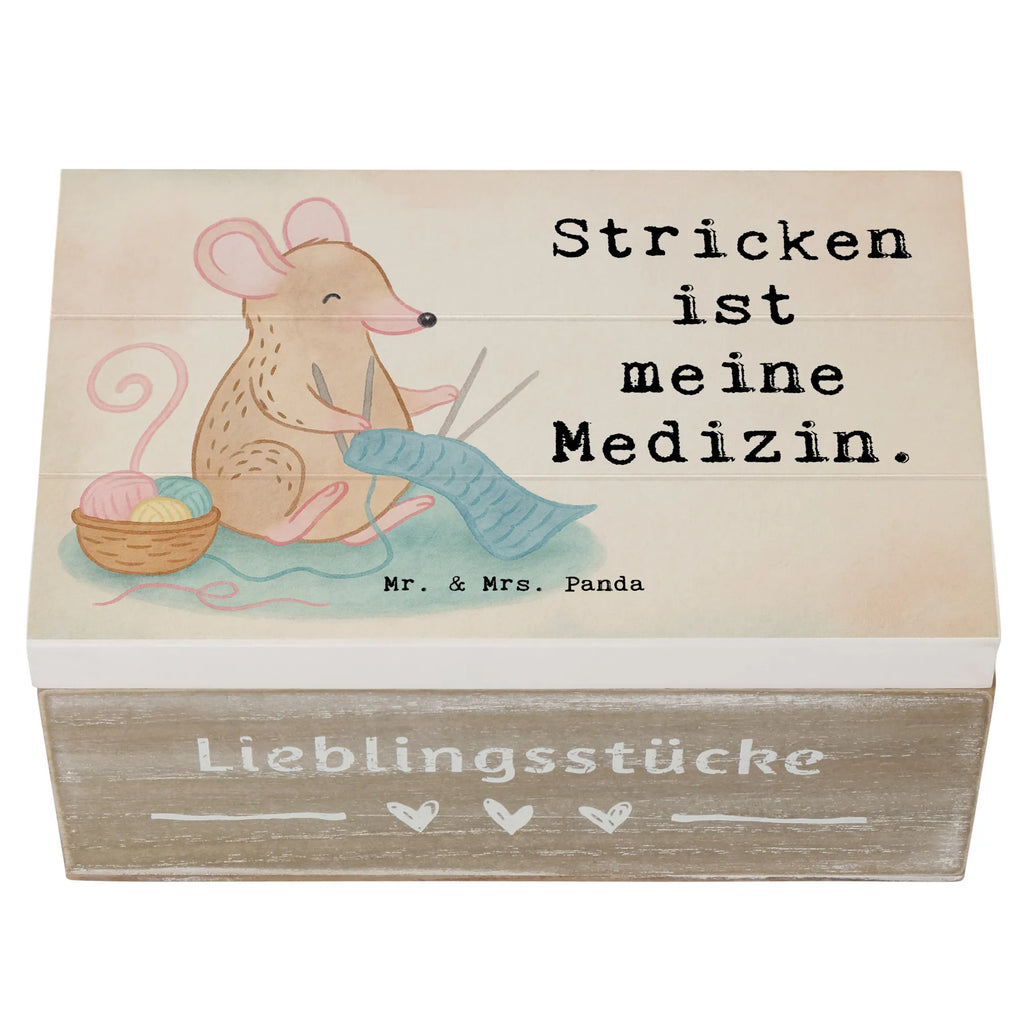 Wooden chest Mouse Knit Design Wooden box, XXL, memory box, box, casket, chest, storage box, treasure chest, decorative box, Gift, sport, hobby, giving, thank you, award, profit, athlete, Knitting, DIY