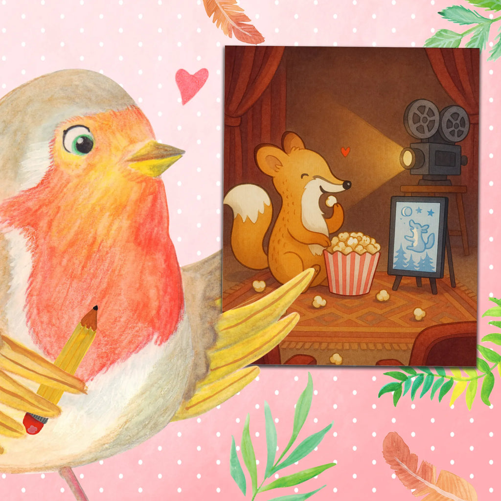 Paint by Numbers Fox watch movies Design Gift, sport, hobby, giving, thank you, award, profit, athlete, cinema, television, TV, watching movies, Movie night