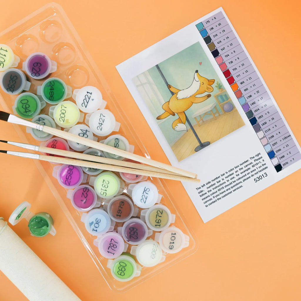 Malowanie według numerów lis taniec na rurze Design Prezent, Sport, Dyscyplina sportowa, Hobby, Darować, Dziękuję, Dzięki, Wyróżnienie, Wygrana, Sportowiec