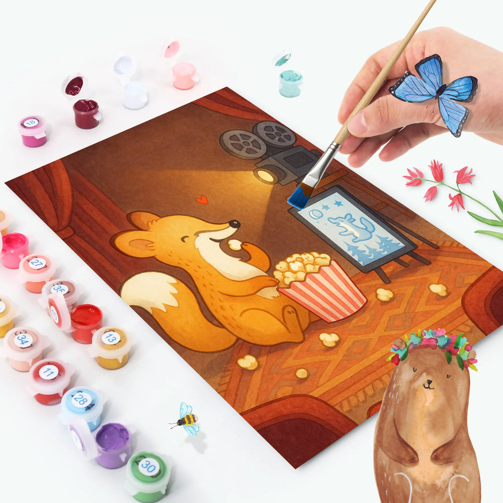 Paint by Numbers Fox watch movies Design Gift, sport, hobby, giving, thank you, award, profit, athlete, cinema, television, TV, watching movies, Movie night