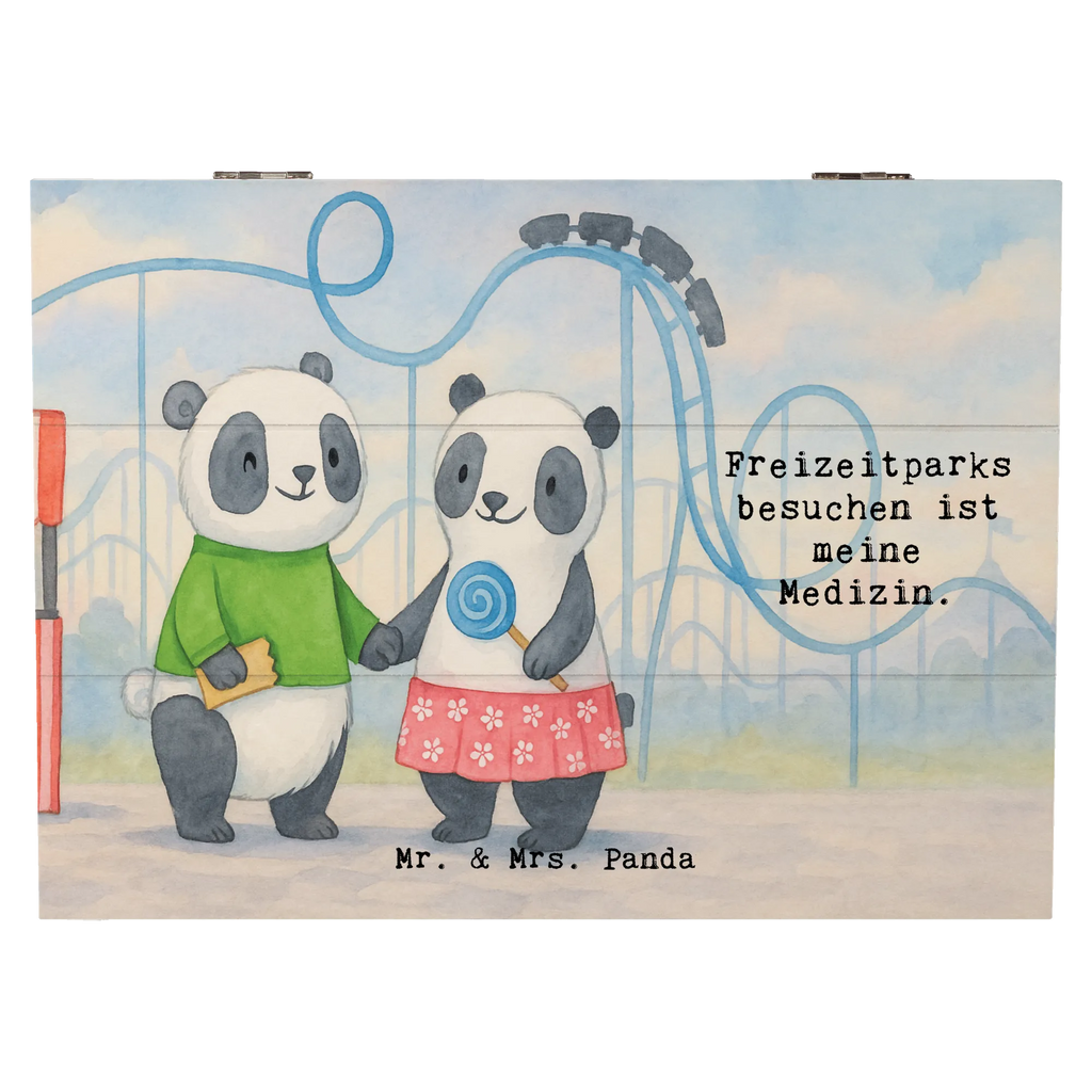 Holzkiste Pandas Freizeitpark besuchen Design Dekokiste, XXL, Schatulle, Schatzkiste, Holzkiste, Geschenkbox, Erinnerungskiste, Kiste, Erinnerungsbox, Aufbewahrungsbox, Truhe, Geschenkdose, Geschenk, Sport, Sportart, Hobby, Schenken, Danke, Dankeschön, Auszeichnung, Gewinn, Sportler, Freizeitpark besuchen, Achterbahn fahren
