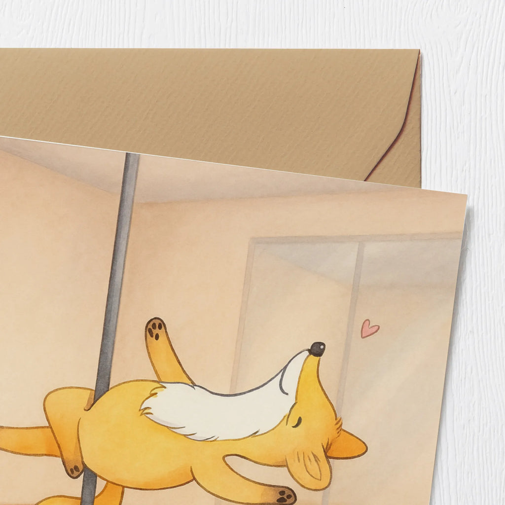 Deluxe Karte Fuchs Poledance Design Einladungskarte, Hochwertige Grußkarte, Grußkarte, Geburtstagskarte, Karte, Hochzeitskarte, Glückwunschkarte, Hochwertige Klappkarte, Klappkarte, Geschenk, Sport, Sportart, Hobby, Schenken, Danke, Dankeschön, Auszeichnung, Gewinn, Sportler, Tanzen, Tanz, Pole Dance