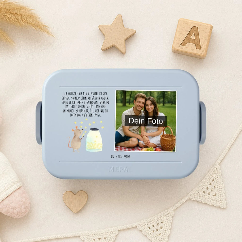 MEPAL Foto Bentobox Maus Sterne Foto Lunchbox, Foto Bentobox, Foto Brotdose, Tiermotive, Gute Laune, lustige Sprüche, Tiere, Wunsch, Geburt, Taufgeschenk, Träume, Schwangerschaft, erstes Kind, Kind, Taufe, Geburtstag, Kindergeburtstag, Maus, Sterne, Hoffnung