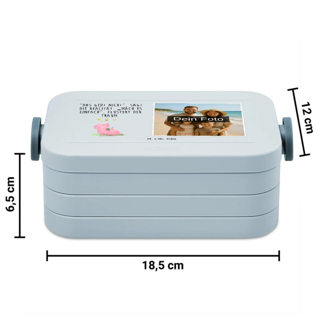 MEPAL Foto Bentobox Schwein Glück Foto Bentobox, Foto Lunchbox, Foto Brotdose, Tiermotive, Gute Laune, lustige Sprüche, Tiere, Motivation, Glücksschwein. Glück, Träume, Schwein, Sernchen, Schweinchen, Sterne, Ziele, Glücksbringer