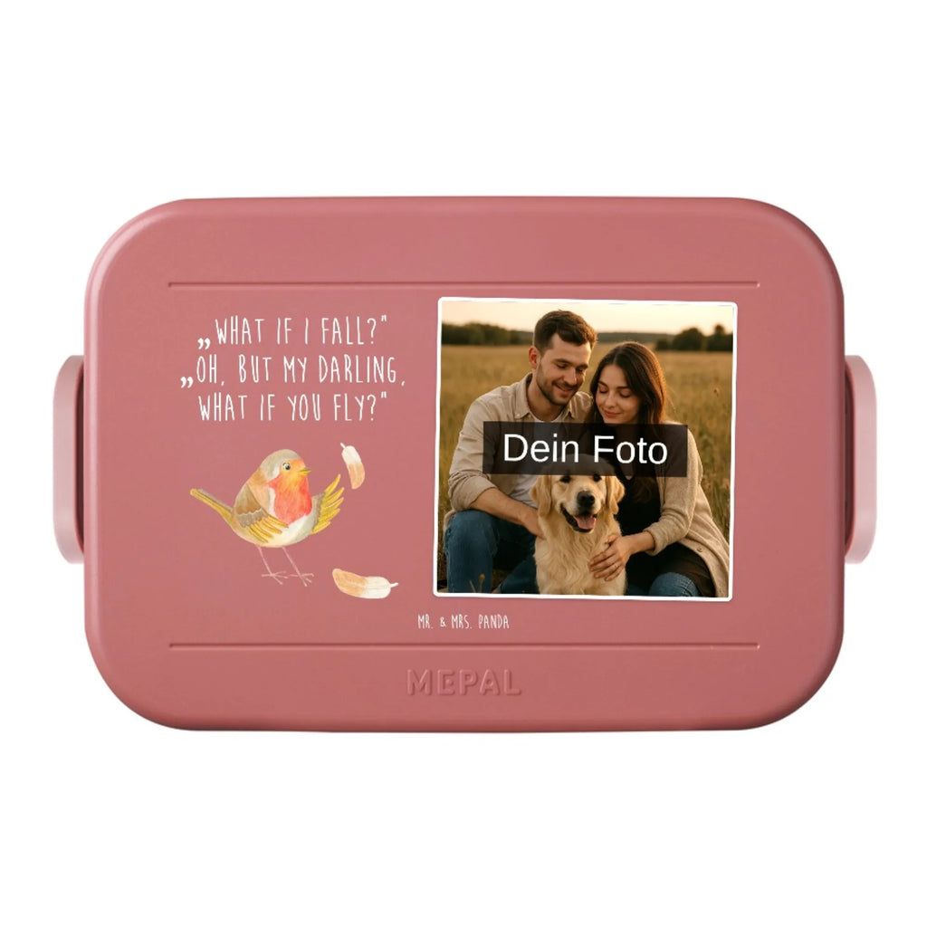 MEPAL Foto Bentobox Rotkehlchen Federn Foto Bentobox, Foto Brotdose, Foto Lunchbox, Tiermotive, Gute Laune, lustige Sprüche, Tiere, Motivationsbilder, Motivation Sprüche, Spruch Motivation, Rotkehlchen, What if i fall, Spruch Mut, fliegen, Vogel