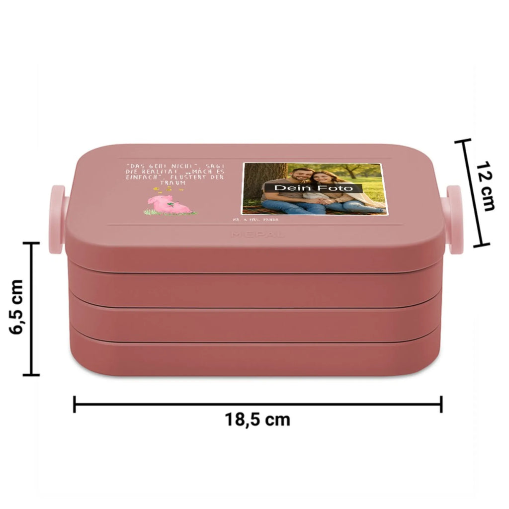 MEPAL Foto Bentobox Schwein Glück Foto Bentobox, Foto Lunchbox, Foto Brotdose, Tiermotive, Gute Laune, lustige Sprüche, Tiere, Motivation, Glücksschwein. Glück, Träume, Schwein, Sernchen, Schweinchen, Sterne, Ziele, Glücksbringer