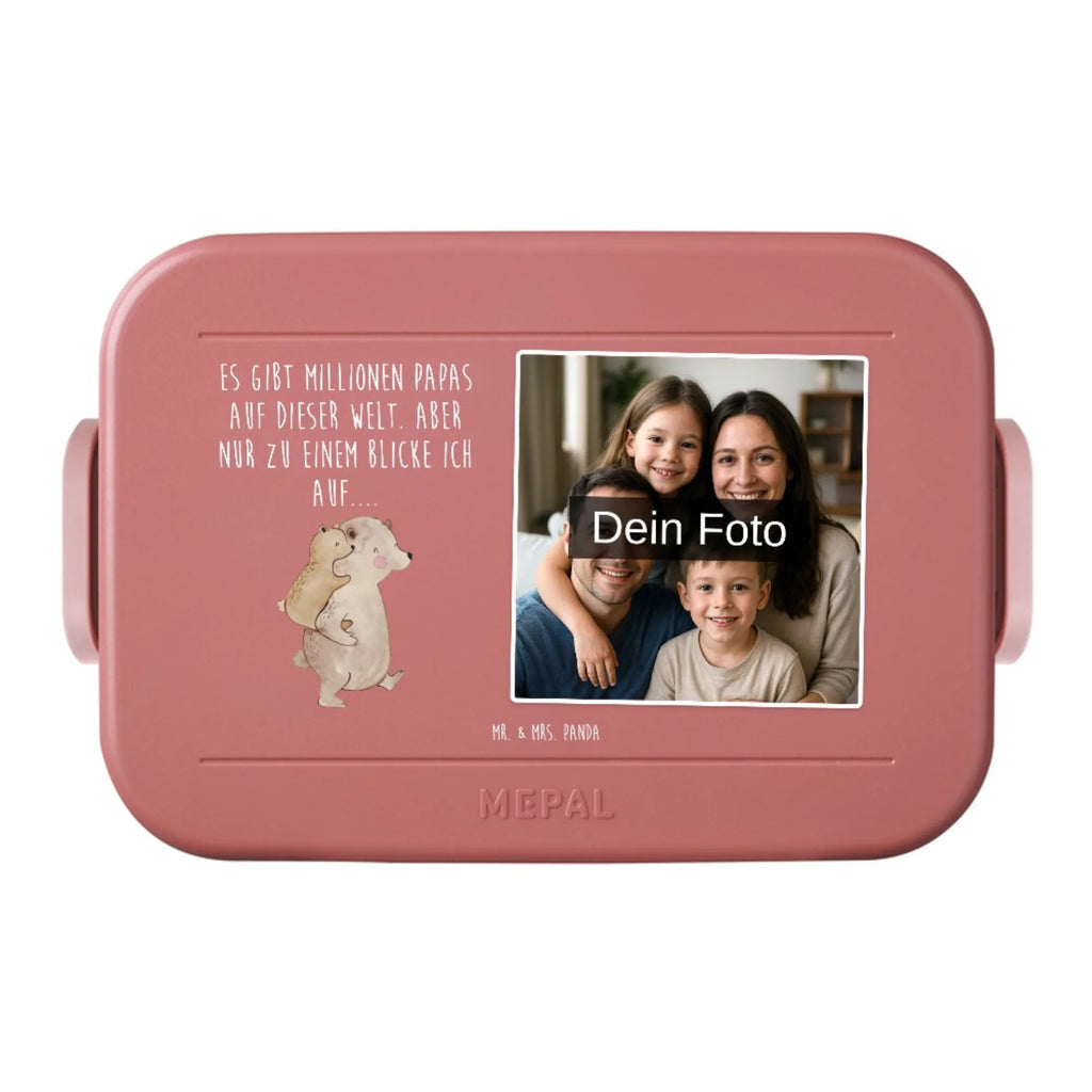 MEPAL Foto Bentobox Papa Bär Foto Lunchbox, Foto Bentobox, Foto Brotdose, Familie, Vatertag, Muttertag, Bruder, Schwester, Mama, Papa, Oma, Opa, Geschenk, Vater, Vati, Geburtstag, Papi, Onkel