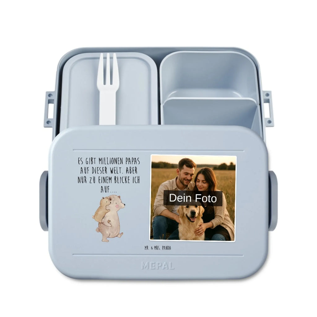 MEPAL Foto Bentobox Papa Bär Foto Lunchbox, Foto Bentobox, Foto Brotdose, Familie, Vatertag, Muttertag, Bruder, Schwester, Mama, Papa, Oma, Opa, Geschenk, Vater, Vati, Geburtstag, Papi, Onkel