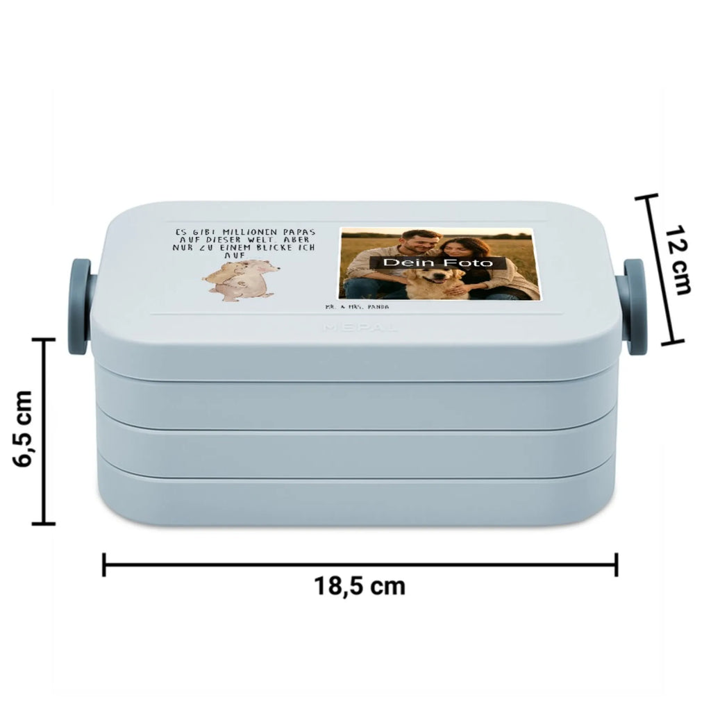 MEPAL Foto Bentobox Papa Bär Foto Lunchbox, Foto Bentobox, Foto Brotdose, Familie, Vatertag, Muttertag, Bruder, Schwester, Mama, Papa, Oma, Opa, Geschenk, Vater, Vati, Geburtstag, Papi, Onkel