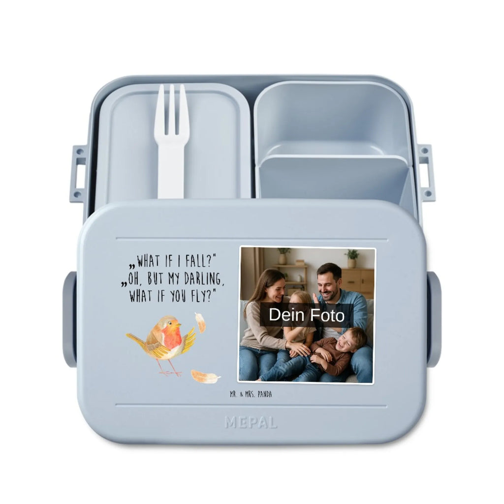 MEPAL Foto Bentobox Rotkehlchen Federn Foto Bentobox, Foto Brotdose, Foto Lunchbox, Tiermotive, Gute Laune, lustige Sprüche, Tiere, Motivationsbilder, Motivation Sprüche, Spruch Motivation, Rotkehlchen, What if i fall, Spruch Mut, fliegen, Vogel