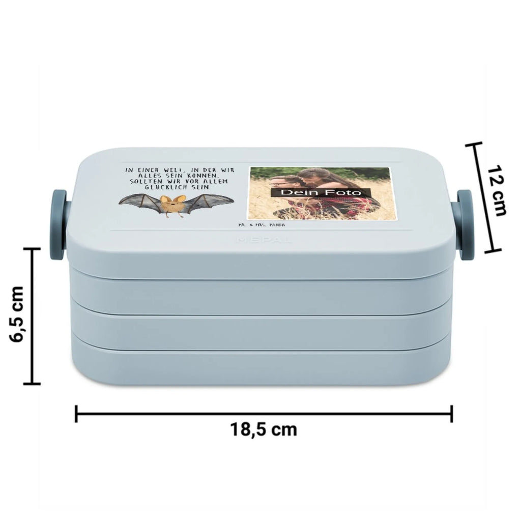MEPAL Foto Bentobox Fledermaus Flügel Foto Brotdose, Foto Lunchbox, Foto Bentobox, Tiermotive, Gute Laune, lustige Sprüche, Tiere