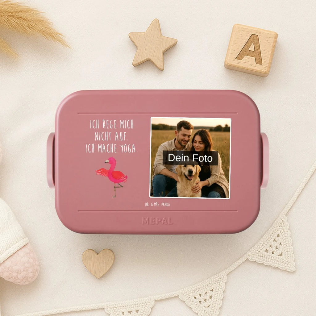 MEPAL Foto Bentobox Flamingo Yoga Foto Lunchbox, Foto Brotdose, Foto Bentobox, Flamingo, Achtsamkeit, Yoga, Yoga-Übung, Entspannung, Tiefenentspannung, Namaste, Ärger, Aufregen, Vogel