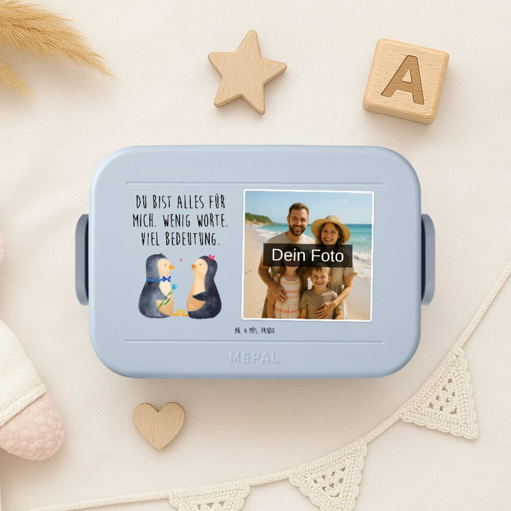 MEPAL Foto Bentobox Pinguin Pärchen Foto Lunchbox, Foto Bentobox, Foto Brotdose, Pinguin, Hochzeitstag, Liebe, große Liebe, Liebespaar, Pinguine, Liebesbeweis, Verlobung, Hochzeitsgeschenk, Liebesgeschenk, Traumpaar, Jahrestag, Hochzeit