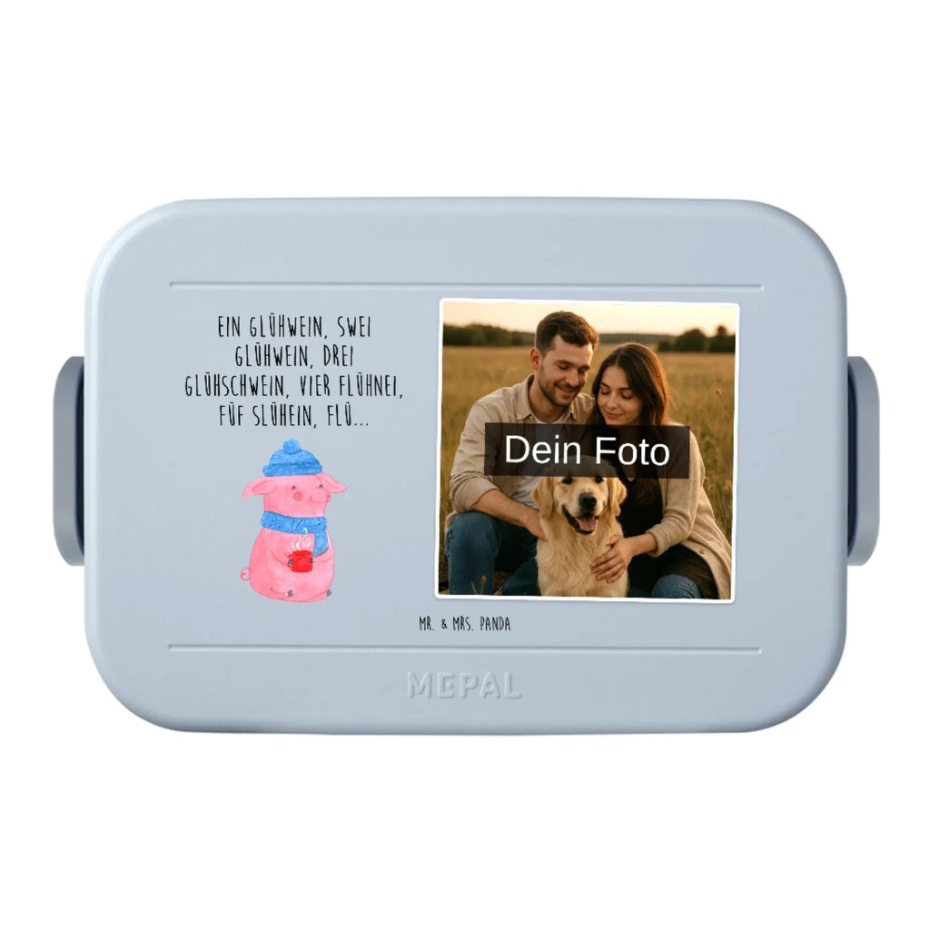 MEPAL Foto Bentobox Schweinchen Glühwein Foto Lunchbox, Foto Brotdose, Foto Bentobox, Winter, Weihnachten, Weihnachtsdeko, Nikolaus, Advent, Heiligabend, Wintermotiv, Spruch, Weihnachtsmarkt, Glühwein, Betrunken