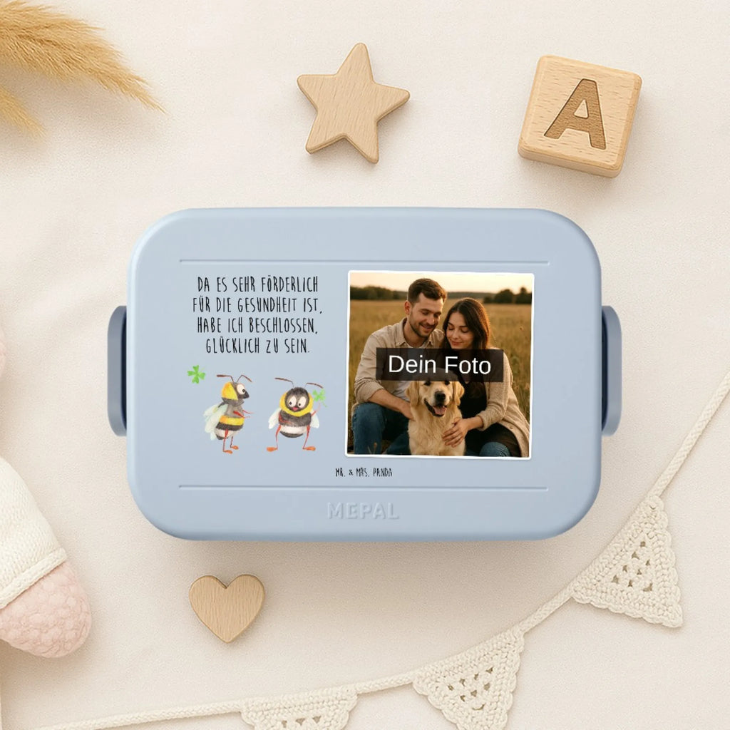 MEPAL Foto Bentobox Hummeln Kleeblatt Foto Bentobox, Foto Brotdose, Foto Lunchbox, Tiermotive, Gute Laune, lustige Sprüche, Tiere, glücklich werden, Spruch positiv, Spruch fröhlich, Hummel, Biene, Spruch schön, glücklich sein, Biene Deko