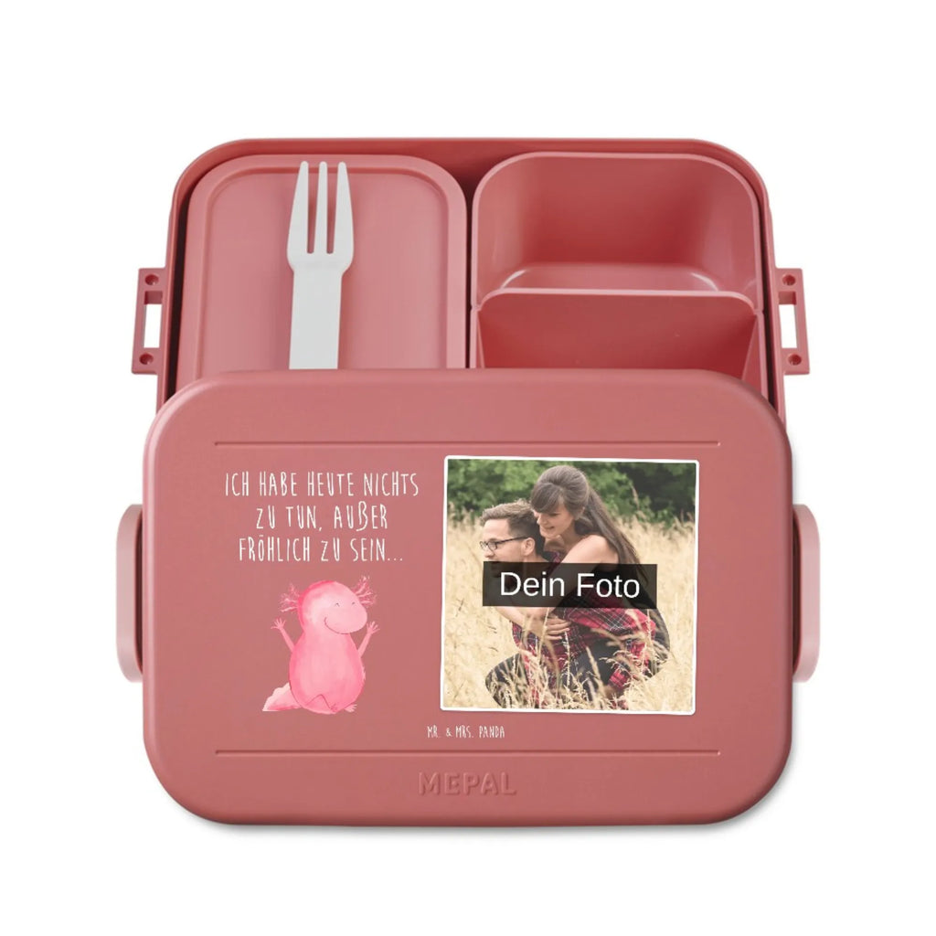 MEPAL Foto Bentobox Axolotl Hurra Foto Lunchbox, Foto Bentobox, Foto Brotdose, Axolotl, Molch, Motivation, Freude, fröhlich, Spaß, Axolot, Lurche, Schwanzlurch, Lurch, Zufriedenheit
