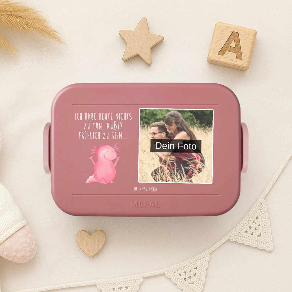 MEPAL Foto Bentobox Axolotl Hurra Foto Lunchbox, Foto Bentobox, Foto Brotdose, Axolotl, Molch, Motivation, Freude, fröhlich, Spaß, Axolot, Lurche, Schwanzlurch, Lurch, Zufriedenheit