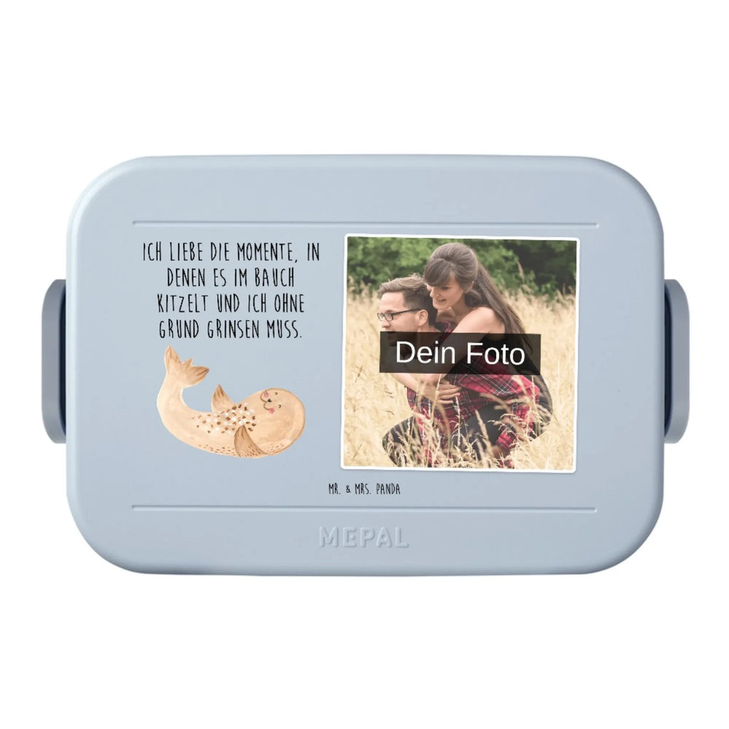 MEPAL Foto Bentobox Robbe Liegen Foto Bentobox, Foto Brotdose, Foto Lunchbox, Tiermotive, Gute Laune, lustige Sprüche, Tiere, Seehund, Strand, Robbe, Robben, Freude, Lachen, Nordsee, Meerestier, Ostsee