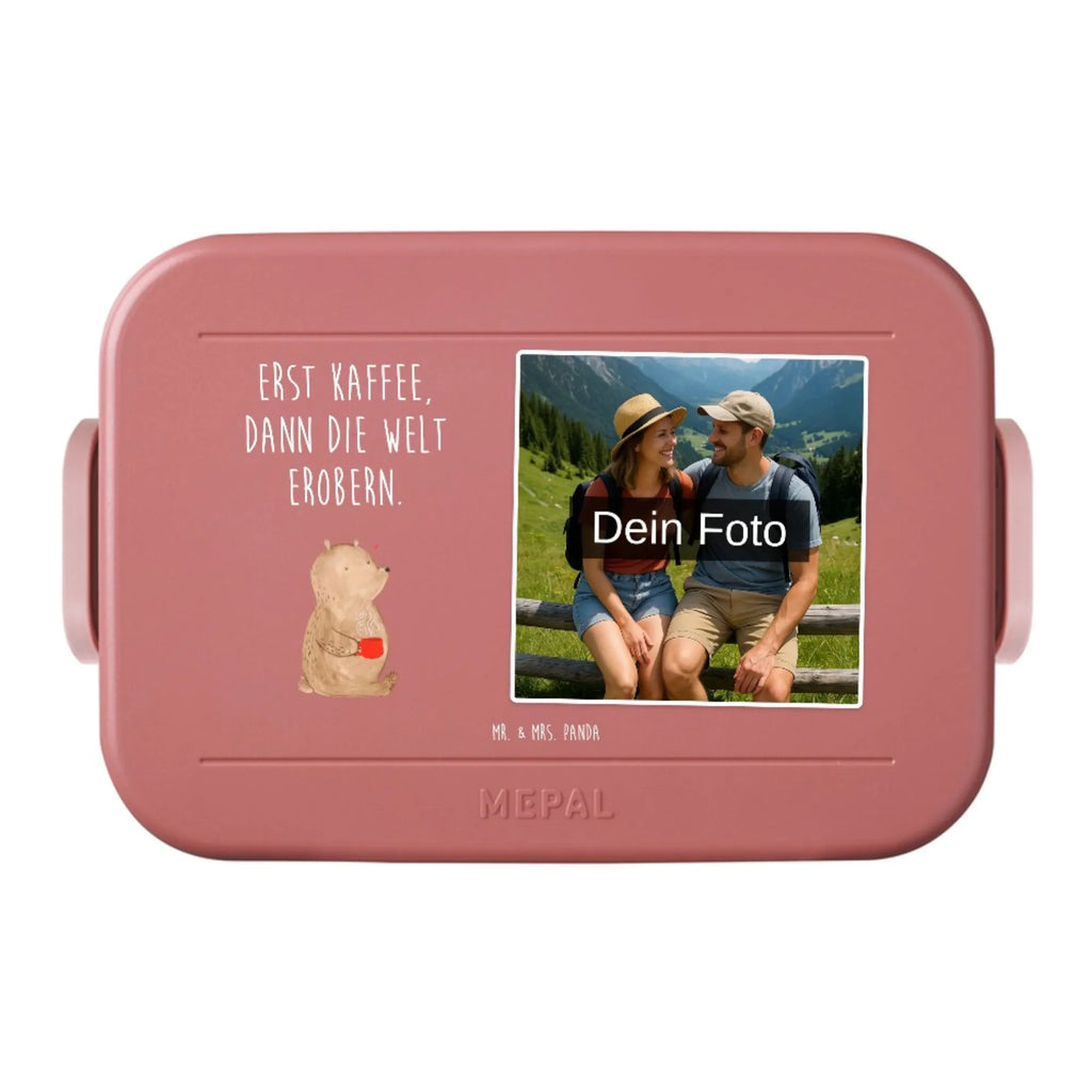 MEPAL Foto Bentobox Bär Kaffee Foto Lunchbox, Foto Brotdose, Foto Bentobox, Bär, Teddy, Teddybär, Motivation, Bären, Morgenroutine, Welt erobern, Welt retten, guten Morgen, Kaffee, Coffee