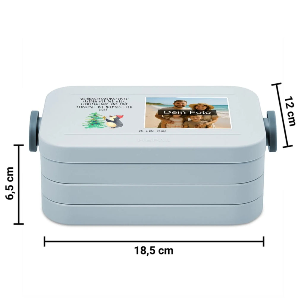 MEPAL Foto Bentobox Pinguin Weihnachtsbaum Foto Bentobox, Foto Brotdose, Foto Lunchbox, Winter, Weihnachten, Weihnachtsdeko, Nikolaus, Advent, Heiligabend, Wintermotiv, Pinguin