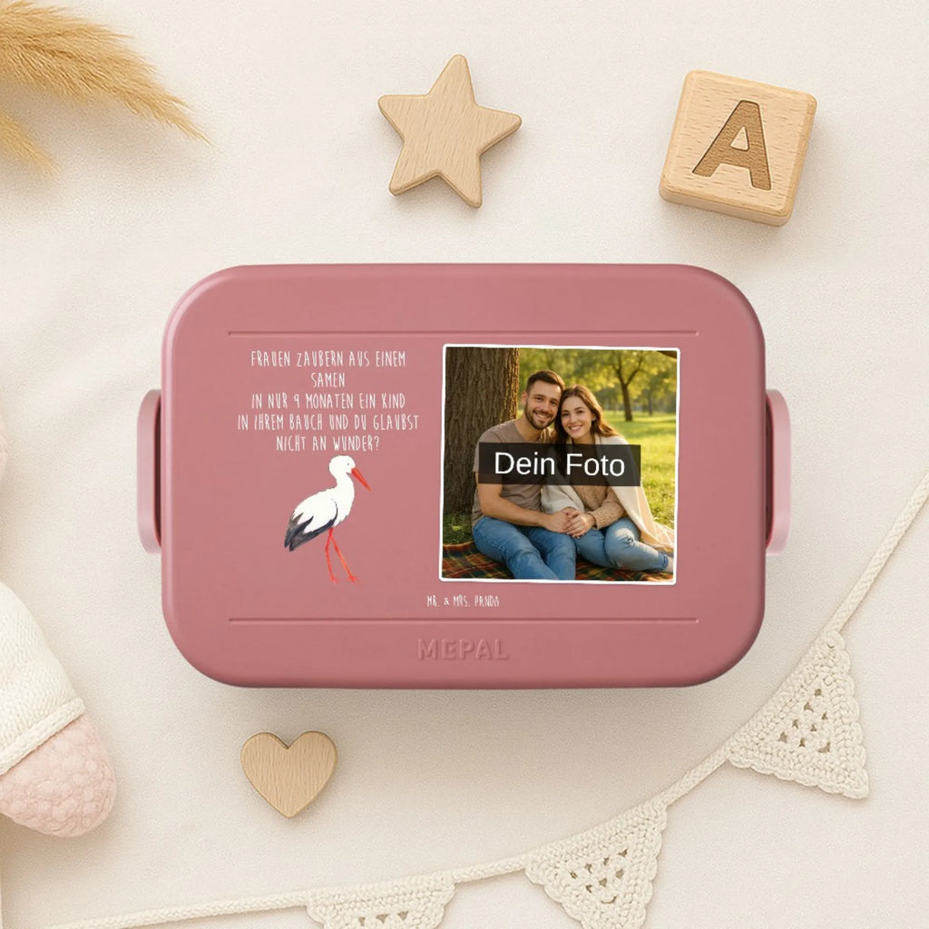 MEPAL Foto Bentobox Storch Foto Lunchbox, Foto Brotdose, Foto Bentobox, Tiermotive, Gute Laune, lustige Sprüche, Tiere, Mutter werden, Mutter, Mütter, Babybauch, Schwanger, Geburt, Baby, Storch, Schwangerschaft, Störche