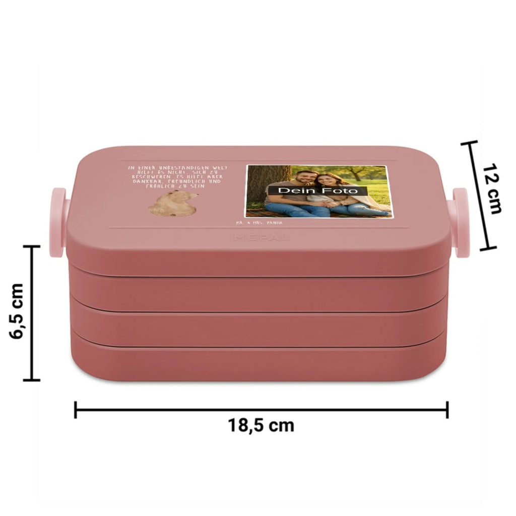 MEPAL Foto Bentobox Bär Schulterblick Foto Lunchbox, Foto Bentobox, Foto Brotdose, Bär, Teddy, Teddybär, Weltansicht, Motivation, Selbstachtung, Bären, Bärenliebe, Weisheit