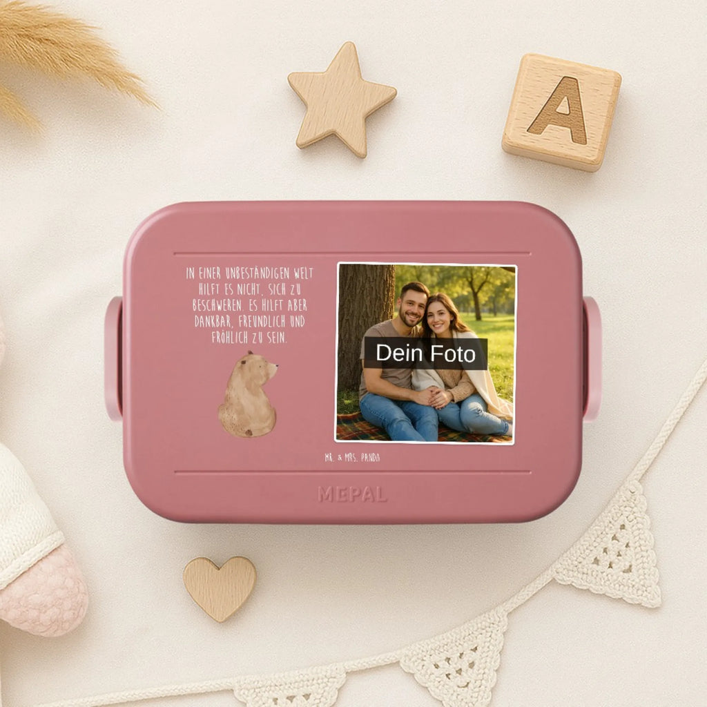 MEPAL Foto Bentobox Bär Schulterblick Foto Lunchbox, Foto Bentobox, Foto Brotdose, Bär, Teddy, Teddybär, Weltansicht, Motivation, Selbstachtung, Bären, Bärenliebe, Weisheit