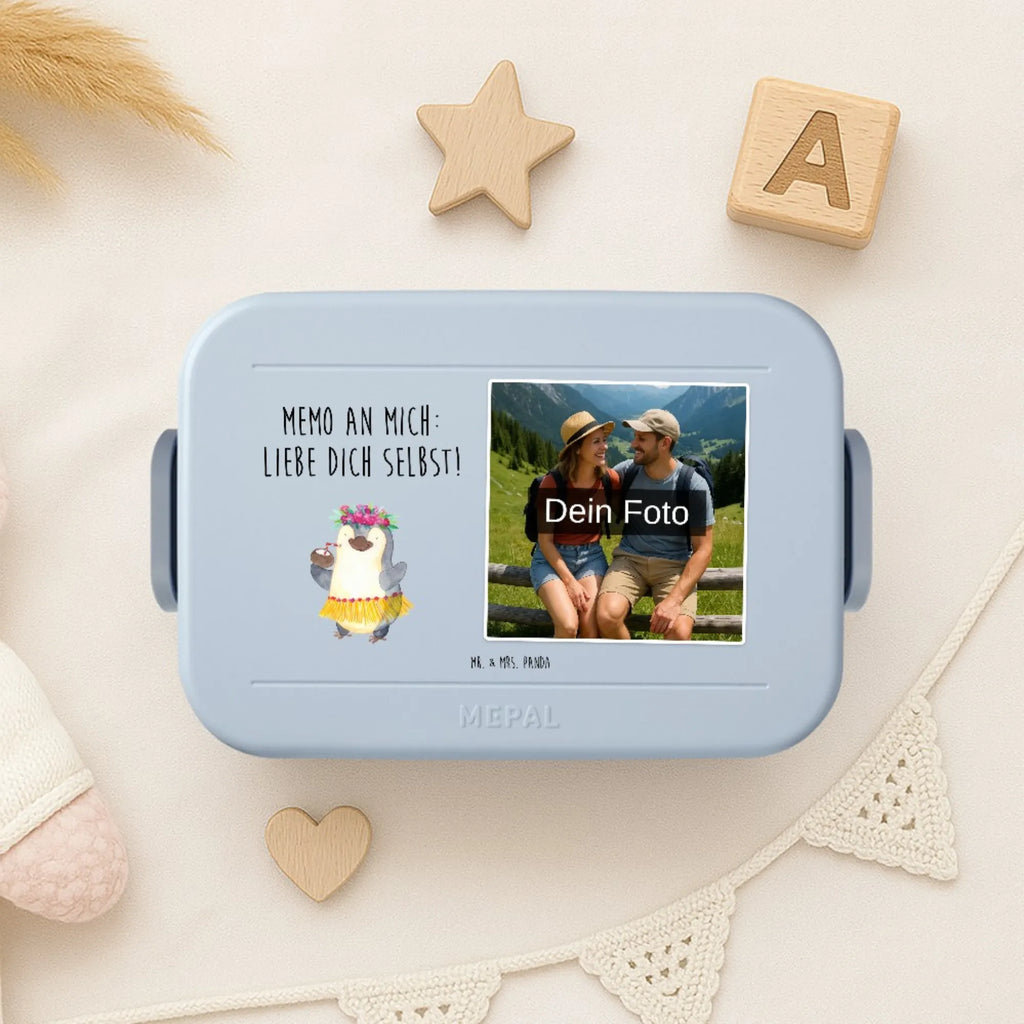 MEPAL Foto Bentobox Pinguin Kokosnuss Foto Lunchbox, Foto Brotdose, Foto Bentobox, Pinguin, Urlaub, Pinguine, Kokosnuss, Hawaii, Aloha