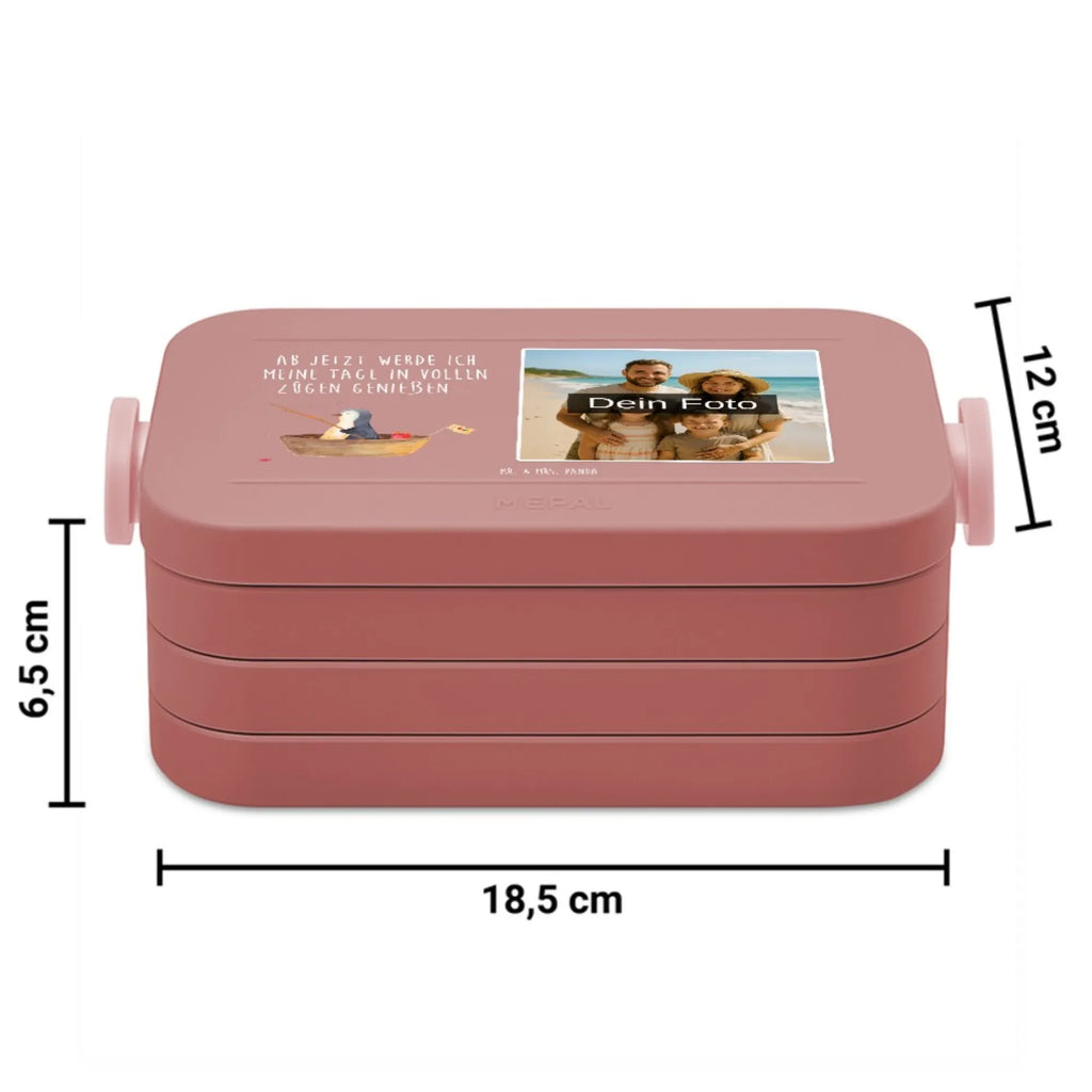 MEPAL Foto Bentobox Pinguin Angelboot Foto Lunchbox, Foto Brotdose, Foto Bentobox, Pinguin, Neuanfang, Pinguine, Angelboot, Lebenslust, genießen, Geschenkidee Liebeskummer, Neustart, Leben, Motivation, Trennung, Scheidung, Angeln, Boot