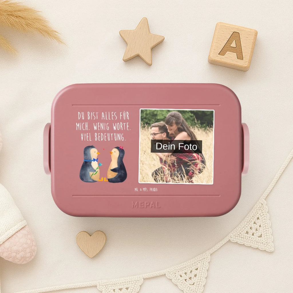 MEPAL Foto Bentobox Pinguin Pärchen Foto Lunchbox, Foto Bentobox, Foto Brotdose, Pinguin, Hochzeitstag, Liebe, große Liebe, Liebespaar, Pinguine, Liebesbeweis, Verlobung, Hochzeitsgeschenk, Liebesgeschenk, Traumpaar, Jahrestag, Hochzeit
