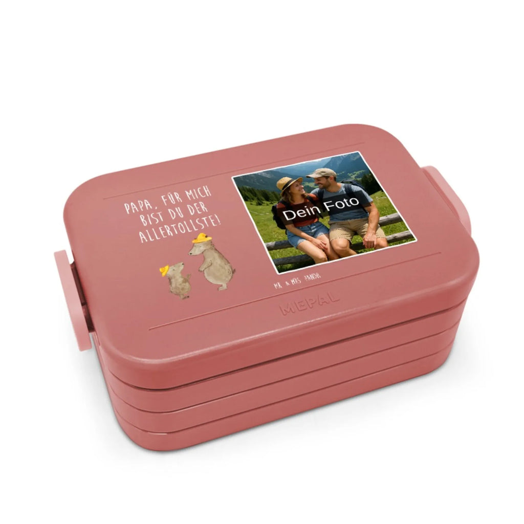 MEPAL Foto Bentobox Bären mit Hut Foto Lunchbox, Foto Brotdose, Foto Bentobox, Familie, Vatertag, Muttertag, Bruder, Schwester, Mama, Papa, Oma, Opa, Vater, Bären, Daddy, Kinder, Vorbild, Sohn, Lieblingsmensch, Söhne, Dad, Kind, Vater-Sohn, Family, Paps, Papi, Bär