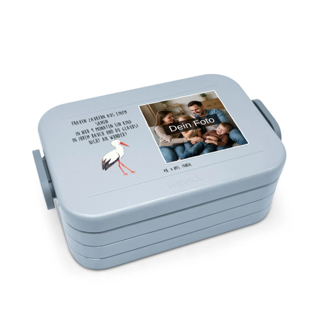 MEPAL Foto Bentobox Storch Foto Lunchbox, Foto Brotdose, Foto Bentobox, Tiermotive, Gute Laune, lustige Sprüche, Tiere, Mutter werden, Mutter, Mütter, Babybauch, Schwanger, Geburt, Baby, Storch, Schwangerschaft, Störche