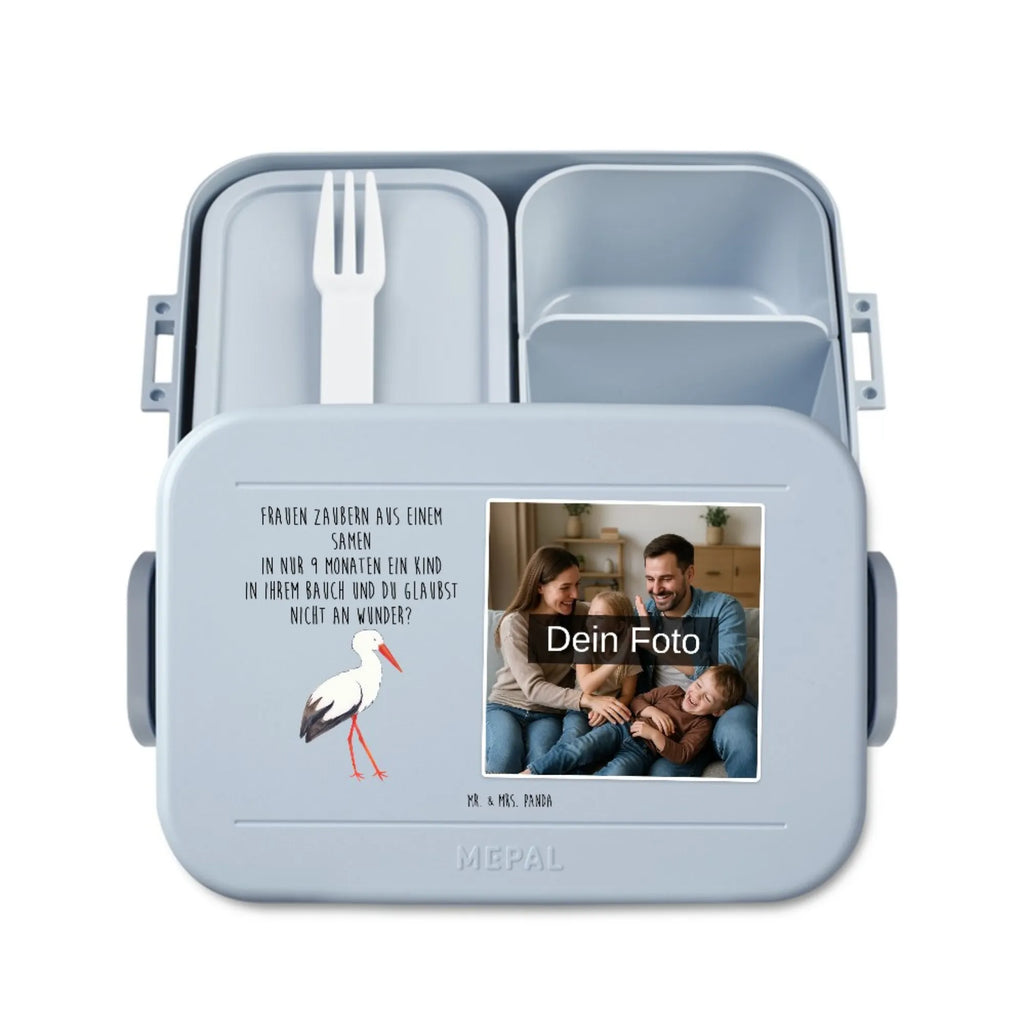 MEPAL Foto Bentobox Storch Foto Lunchbox, Foto Brotdose, Foto Bentobox, Tiermotive, Gute Laune, lustige Sprüche, Tiere, Mutter werden, Mutter, Mütter, Babybauch, Schwanger, Geburt, Baby, Storch, Schwangerschaft, Störche