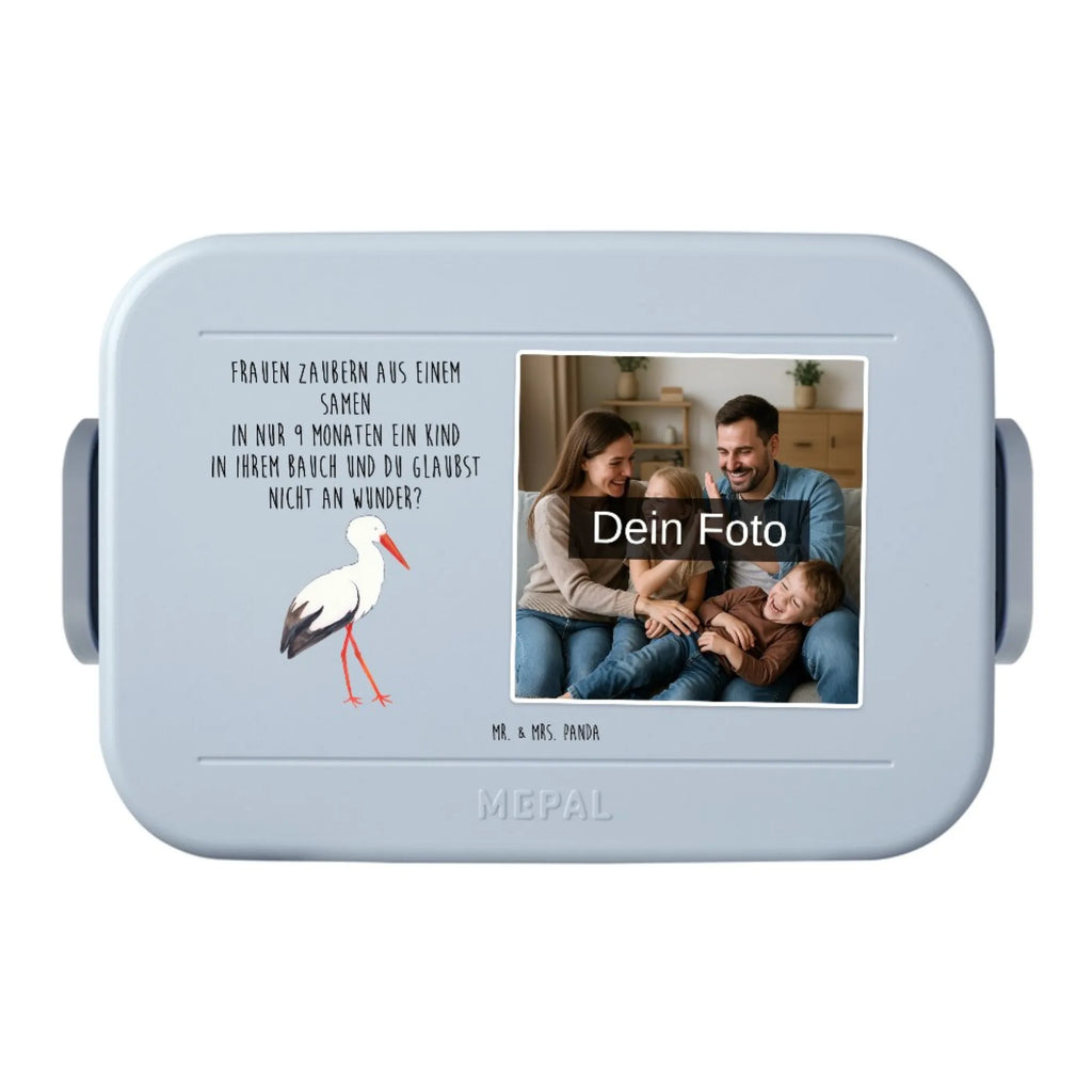 MEPAL Foto Bentobox Storch Foto Lunchbox, Foto Brotdose, Foto Bentobox, Tiermotive, Gute Laune, lustige Sprüche, Tiere, Mutter werden, Mutter, Mütter, Babybauch, Schwanger, Geburt, Baby, Storch, Schwangerschaft, Störche