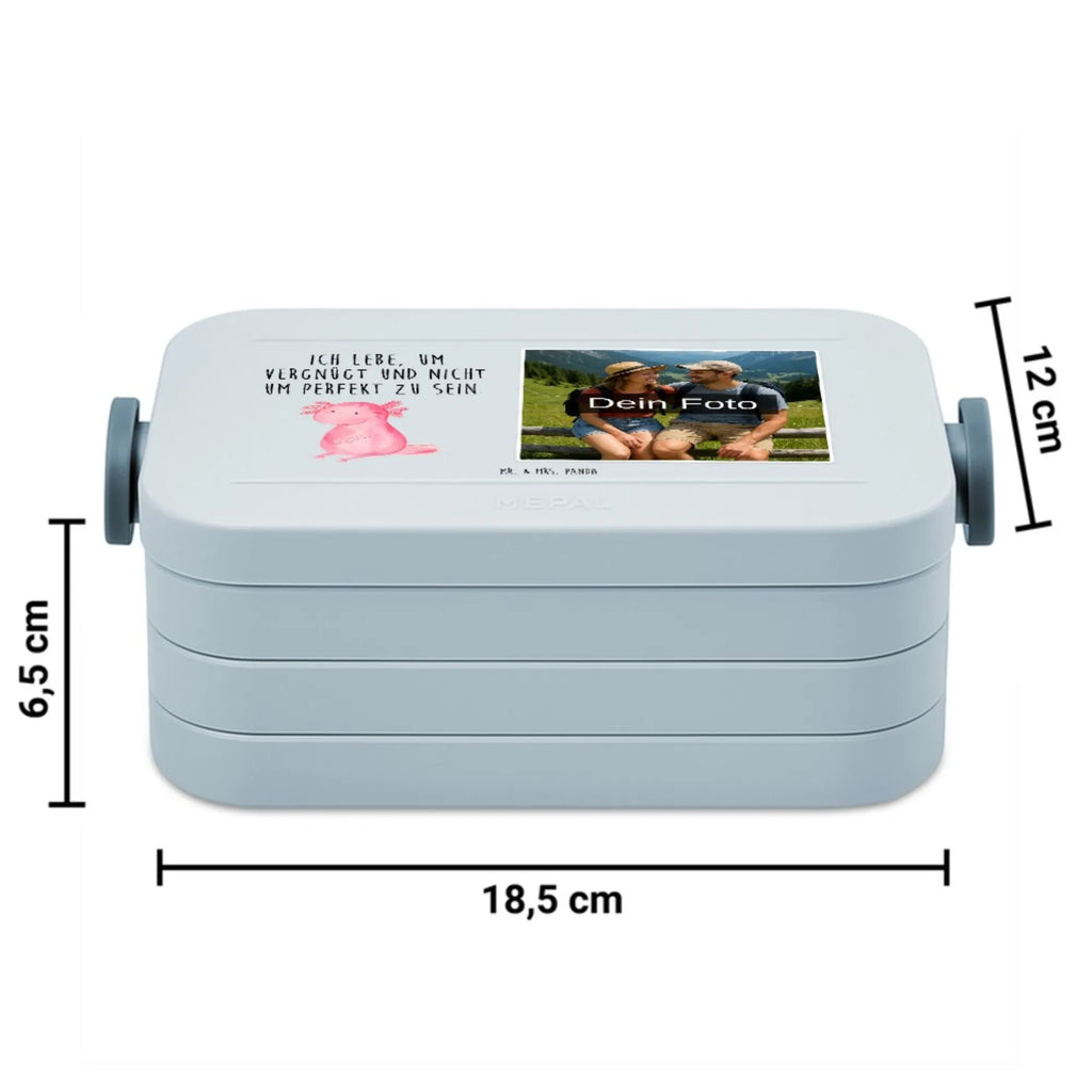 MEPAL Foto Bentobox Axolotl Niedlich Foto Brotdose, Foto Lunchbox, Foto Bentobox, Axolotl, Molch, Axolot, Lebensstil, Freundin, Weisheit, Liebe, zufrieden, fröhlich, Lebensweisheit, vergnügt