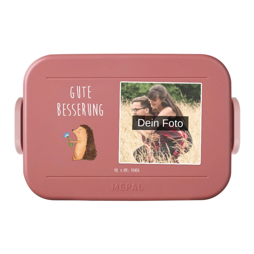 MEPAL Foto Bentobox Igel Blumen Foto Bentobox, Foto Lunchbox, Foto Brotdose, Tiermotive, Gute Laune, lustige Sprüche, Tiere, Igel, Krankenhaus, Besuch, Genesungswünsche, Gute Besserung, Krankheit, krank