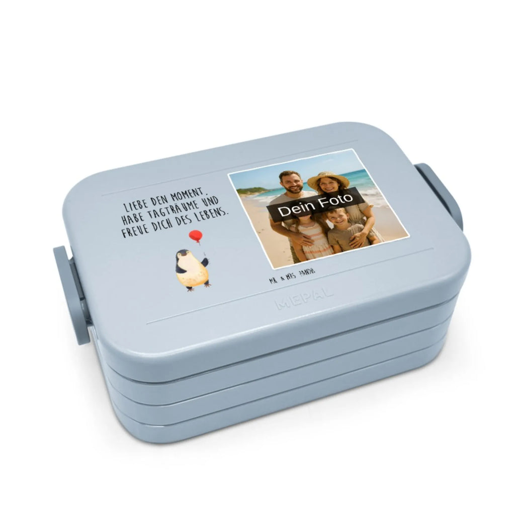 MEPAL Foto Bentobox Pinguin Luftballon Foto Lunchbox, Foto Bentobox, Foto Brotdose, Pinguin, neues Leben, beste Freundin, Luftballon, Glück, Lebenslust, Motivation, Pinguine, Geschenkidee, Liebe, Tagträume, Geschenk Freundin, Neustart