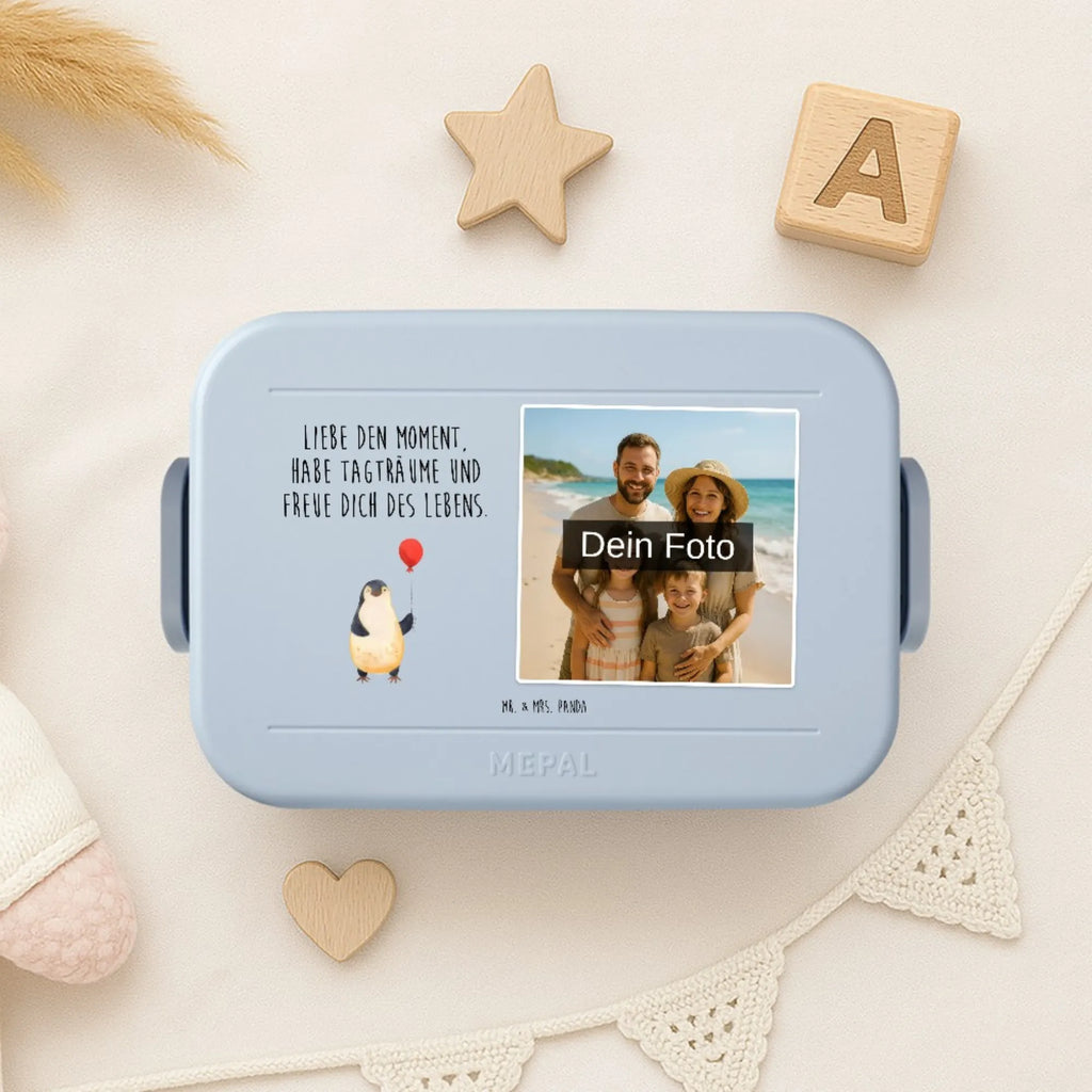 MEPAL Foto Bentobox Pinguin Luftballon Foto Lunchbox, Foto Bentobox, Foto Brotdose, Pinguin, neues Leben, beste Freundin, Luftballon, Glück, Lebenslust, Motivation, Pinguine, Geschenkidee, Liebe, Tagträume, Geschenk Freundin, Neustart
