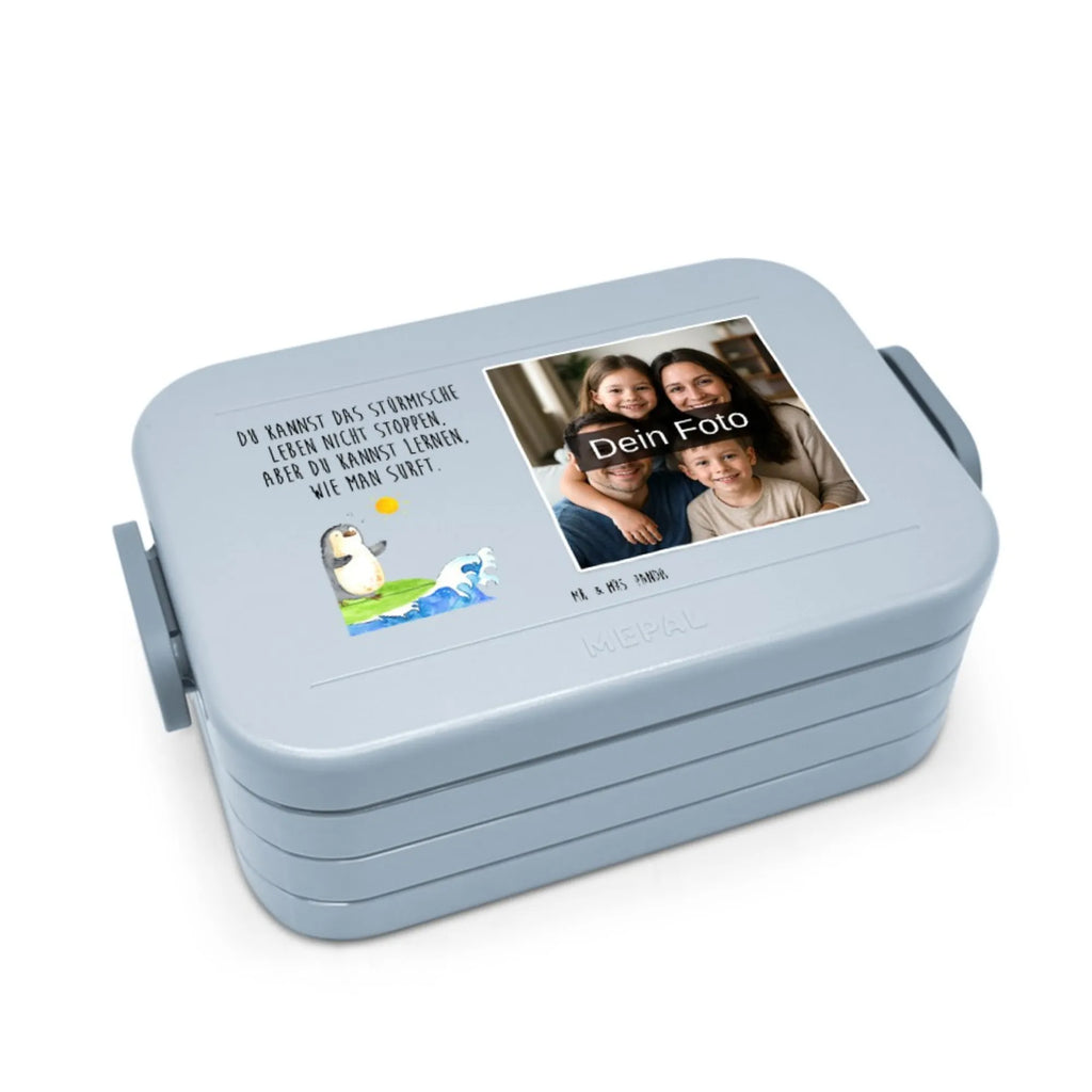 MEPAL Foto Bentobox Pinguin Surfer Foto Bentobox, Foto Brotdose, Foto Lunchbox, Pinguin, Wellen reiten, surfen, Hawaii, Pinguine, Wellen, Portugal, Urlaub, Surfer