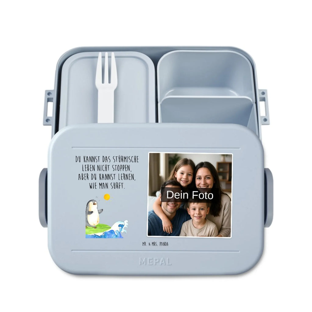 MEPAL Foto Bentobox Pinguin Surfer Foto Bentobox, Foto Brotdose, Foto Lunchbox, Pinguin, Wellen reiten, surfen, Hawaii, Pinguine, Wellen, Portugal, Urlaub, Surfer