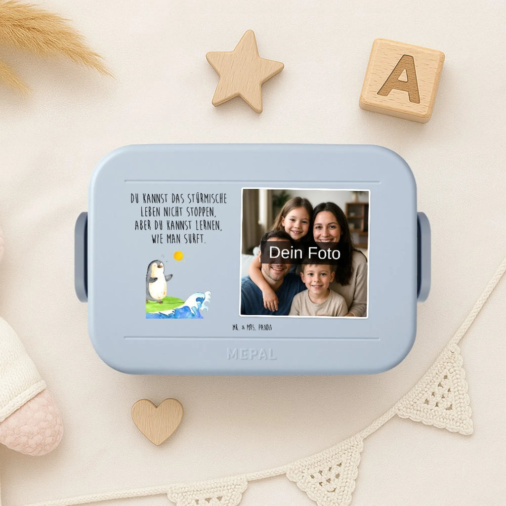 MEPAL Foto Bentobox Pinguin Surfer Foto Bentobox, Foto Brotdose, Foto Lunchbox, Pinguin, Wellen reiten, surfen, Hawaii, Pinguine, Wellen, Portugal, Urlaub, Surfer